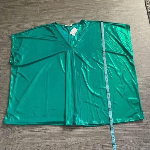 Cotton Bleu Iridescent Metallic Top NWT - Picture 5 of 7